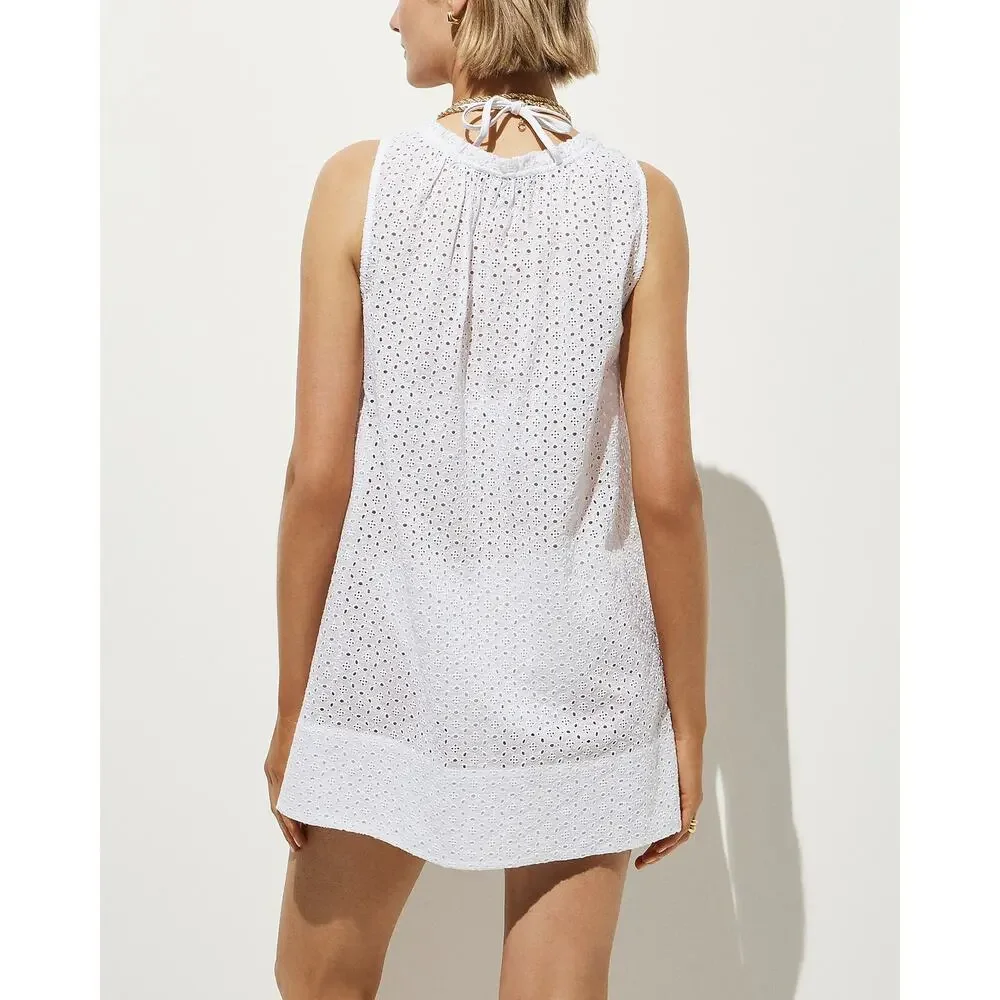 J.Crew Ruffle-trim scoopneck eyelet mini dress White S